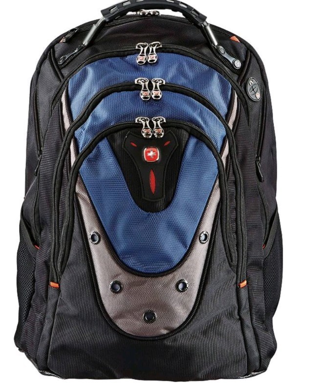 Wenger Ibex 17 in Laptop Backpack Padded Polyester Black Blue Swiss - Protection