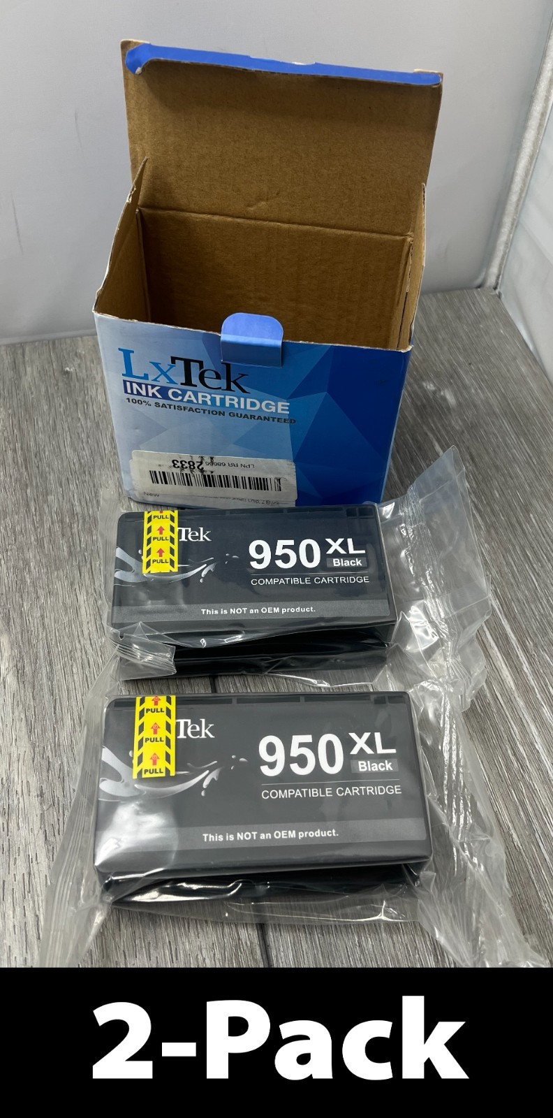 2-Pack LxTek 950XL Compatible Ink For Select HP OfficeJet Pro, Black
