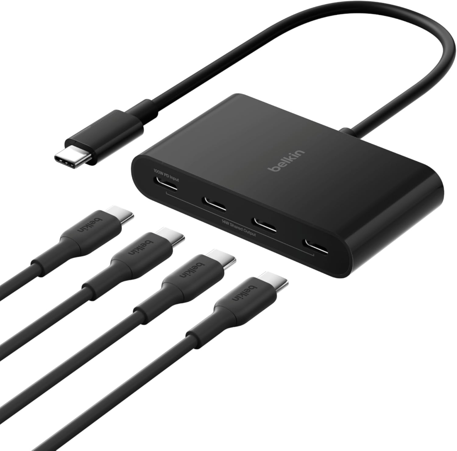 Connect USB-C to 4-Port USB-C Hub, Black
