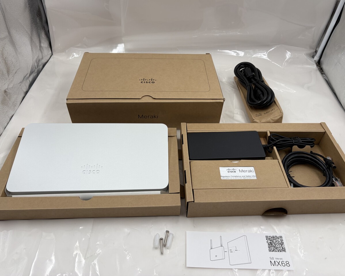 CISCO MERAKI FIREWALL MX68-HW WITH POWER CORDS MA-PWR-CORD-US