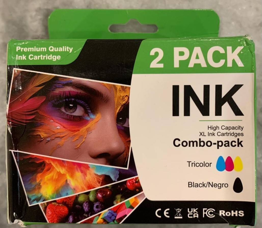 2 Pack Premium Quality Ink Cartridge high Quality XL black,Nergo and tricolor