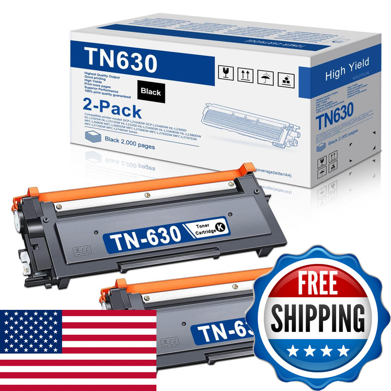 Msotfun Tn-630 Tn 630 Replacement For Brother Tn630 2-Pack Standard Yield Black