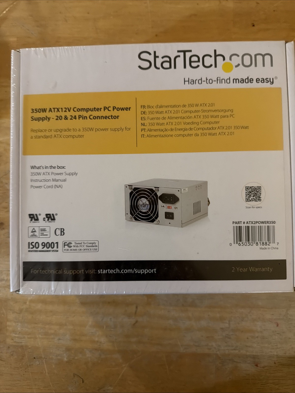 StarTech 350W ATX Power Supply ATX12V 20/24 Pin PSU ATX2POWER350 Sharpie Writing