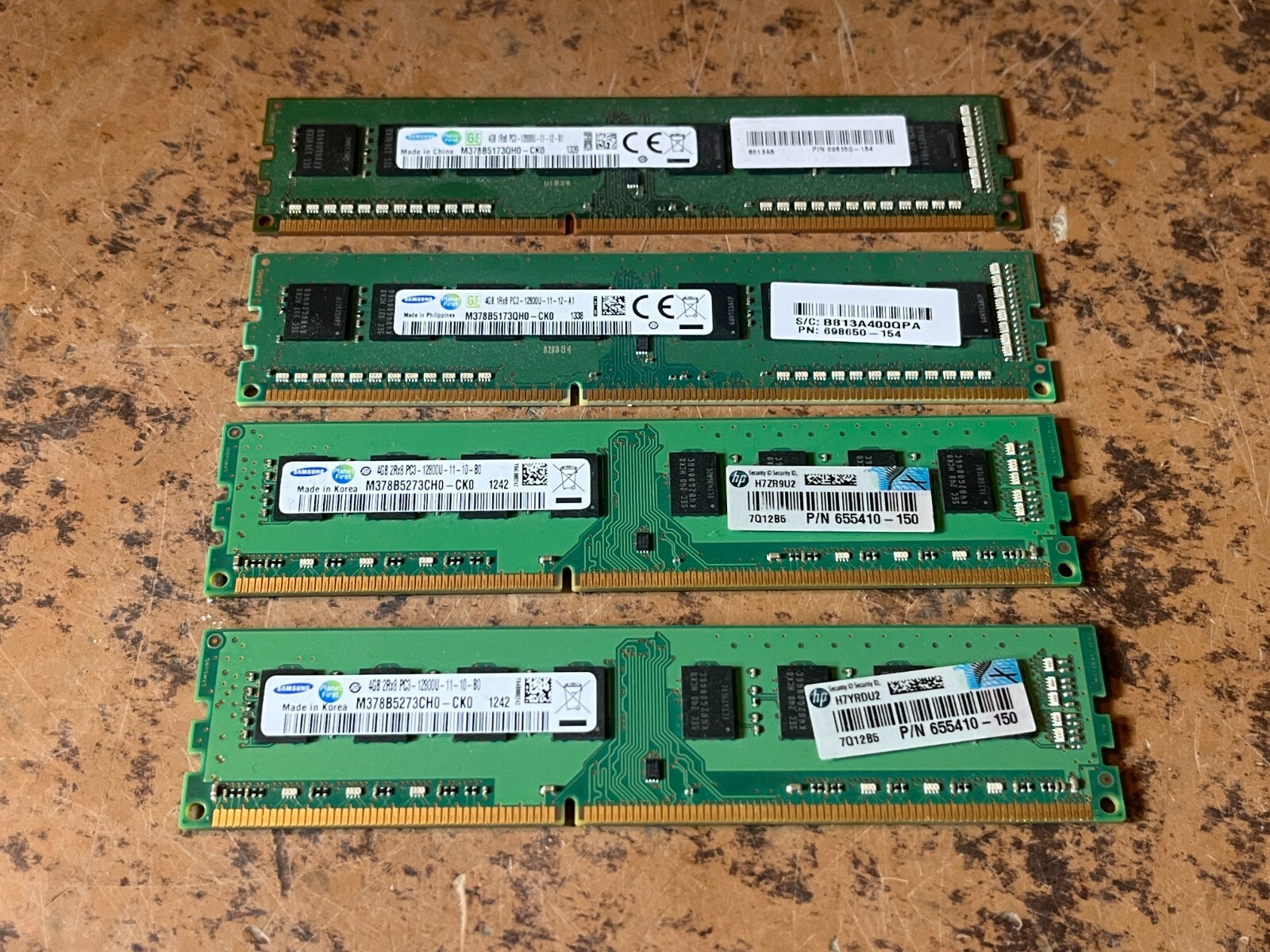 Samsung 16GB (4x4GB) 2Rx8 PC3 12800U DDR3 Desktop ram