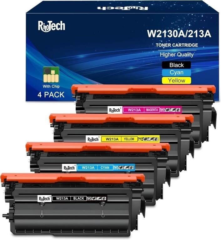 213A Toner Cartridge 4 Pack Replacement for HP Color Laser Jet 213A RitoTech
