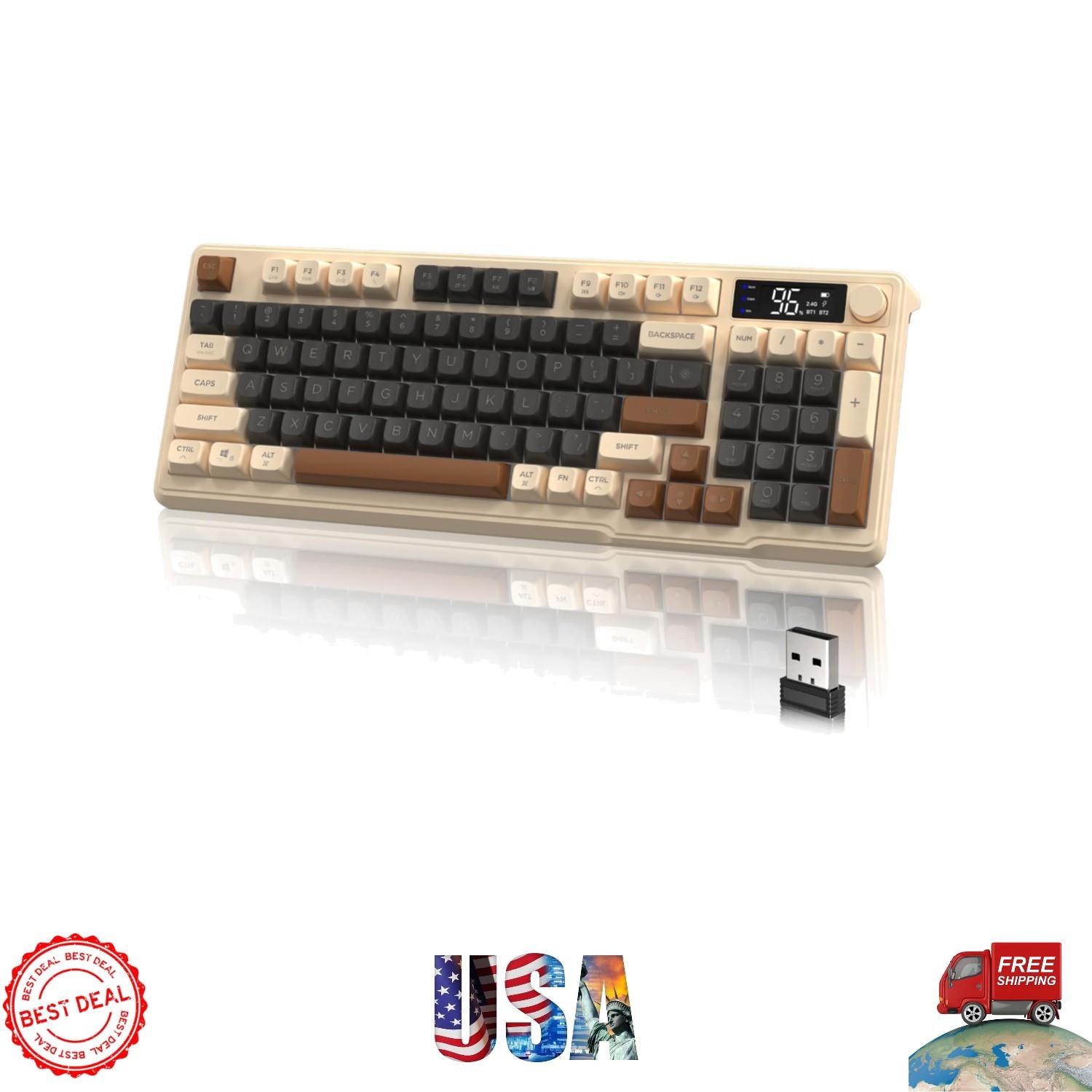 Bluetooth/2.4G M96 Gaming Keyboard: Stylish, Lightweight & Colorful LED Lighting