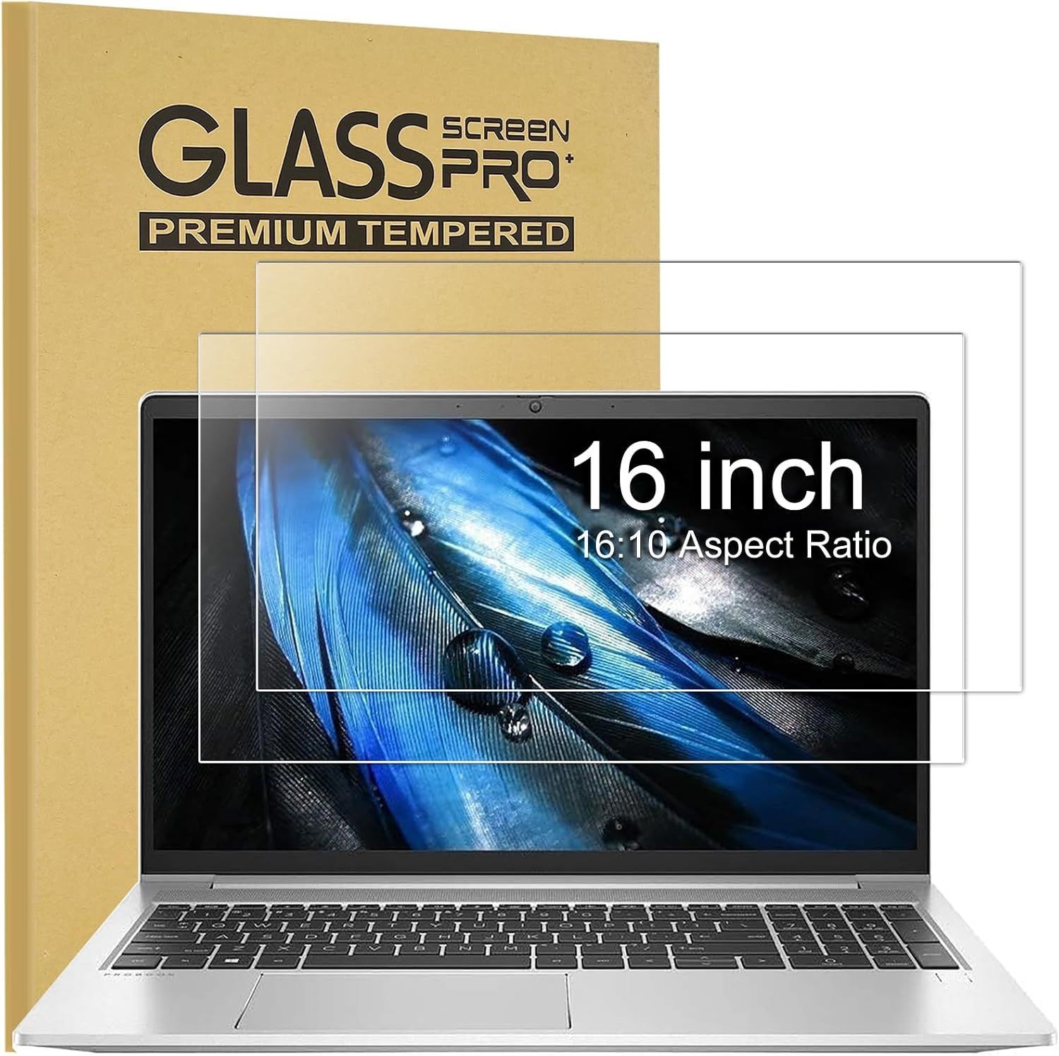 Ultra Clear 2-Pack Tempered Glass Screen Protectors for 16" Laptop - 16:10