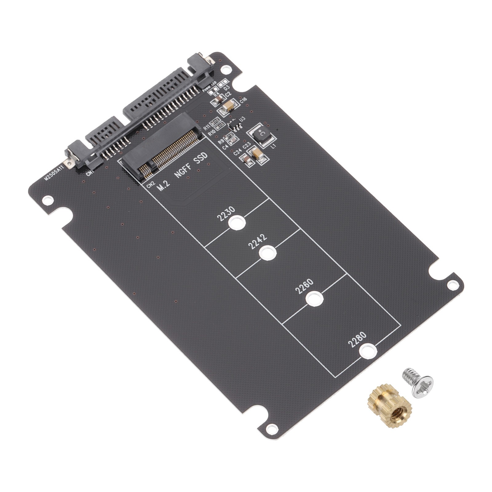M2+ M.2 NGFF/NVME Length Extend Adapter PCB Board for PC Computer Case Black
