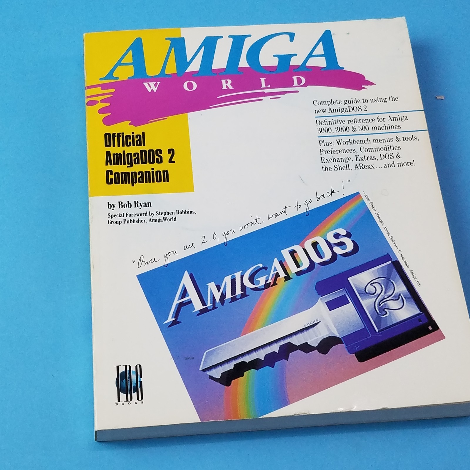 Amiga World Official AmigaDOS 2 Companion VTG 1990 Bob Ryan Paperback Book Guide