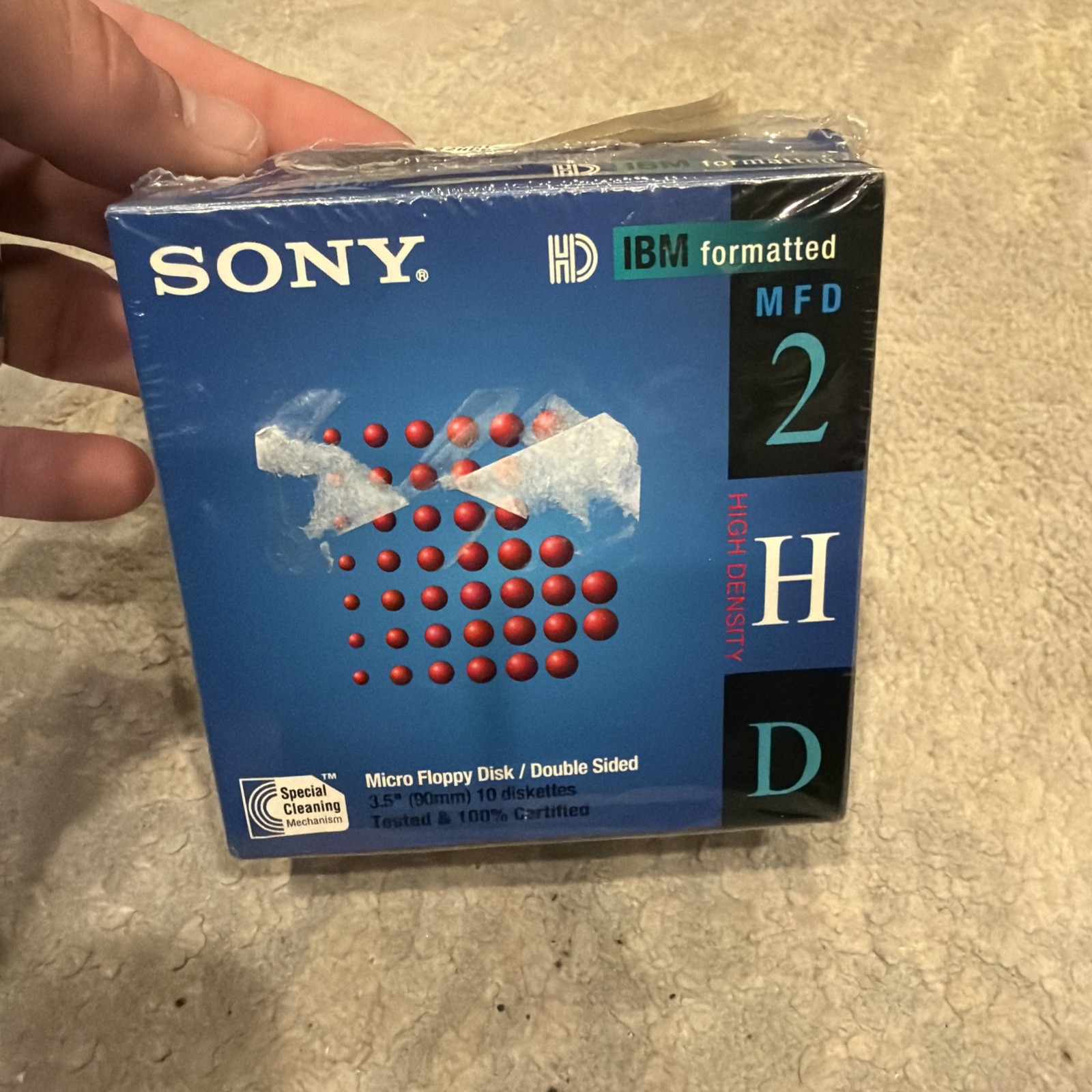 Sony MFD 2HD Micro 3.5" Floppy Disk IBM Formatted 10 Diskettes in Pack Brand New