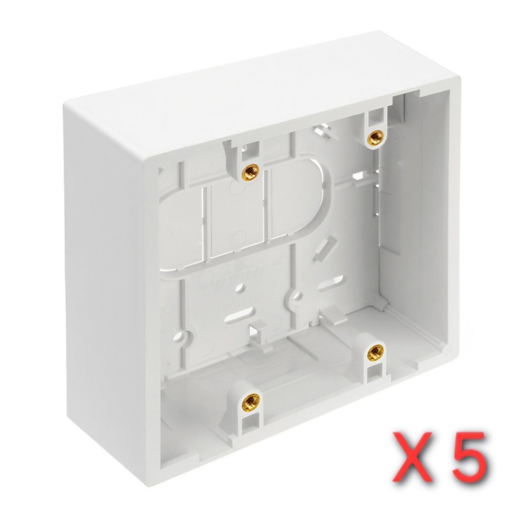 Leviton 42777-2WA Surface Mount box, Dual Gang, White - 5 Pack - Unopened 