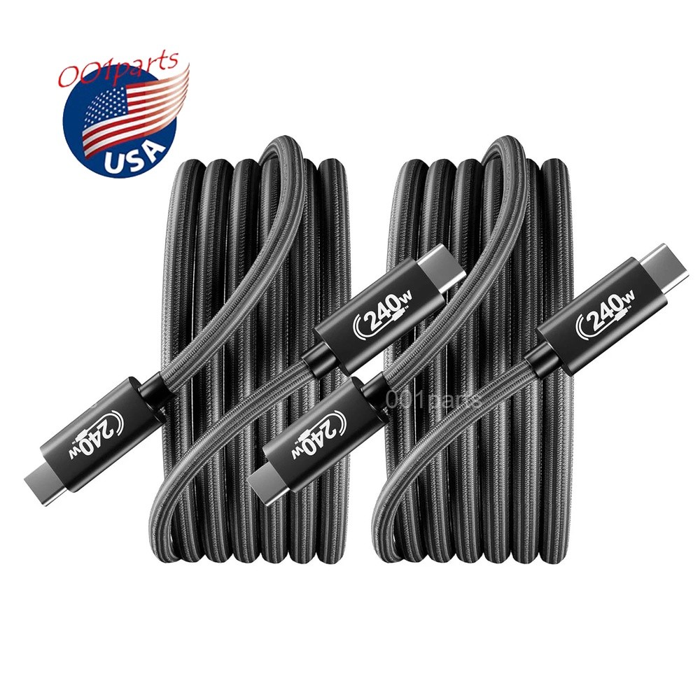 2PCS Type-C woven cable, 240W 6.6 feet (2 meters) data cable PD240C-240W USK