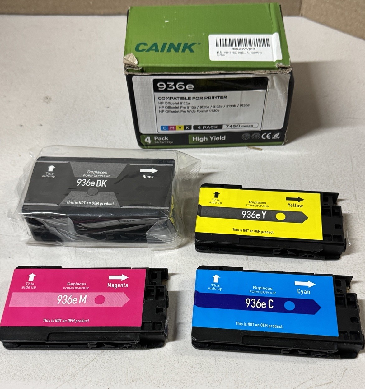 4PK 936e Ink Cartridges Compatible  For HP 936XL OfficeJet Pro 9125e 9135e 9730e