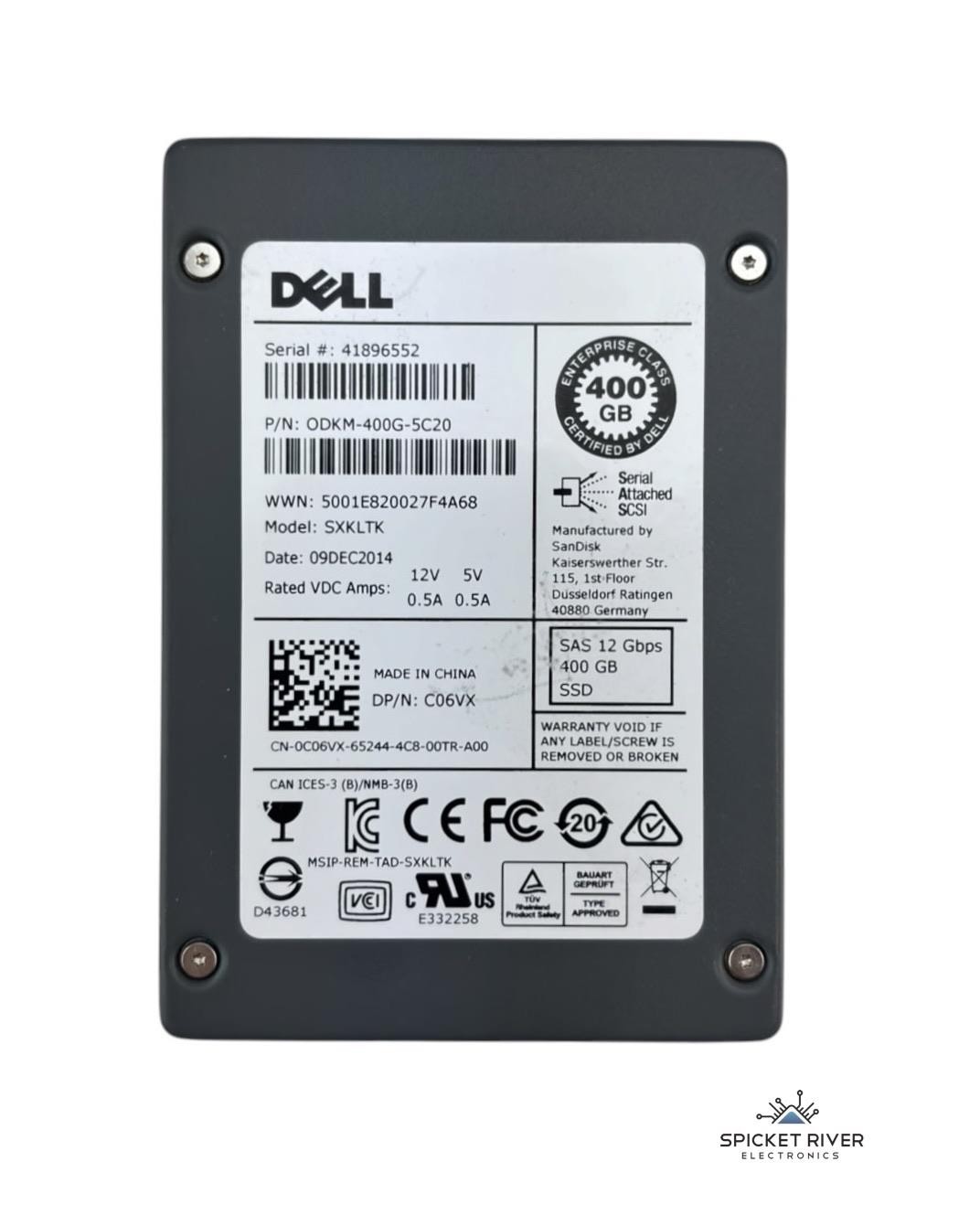 Dell / SanDisk SXKLTK 400GB SAS 12 Gbps 2.5" Enterprise SSD ODKM-400G-5C20
