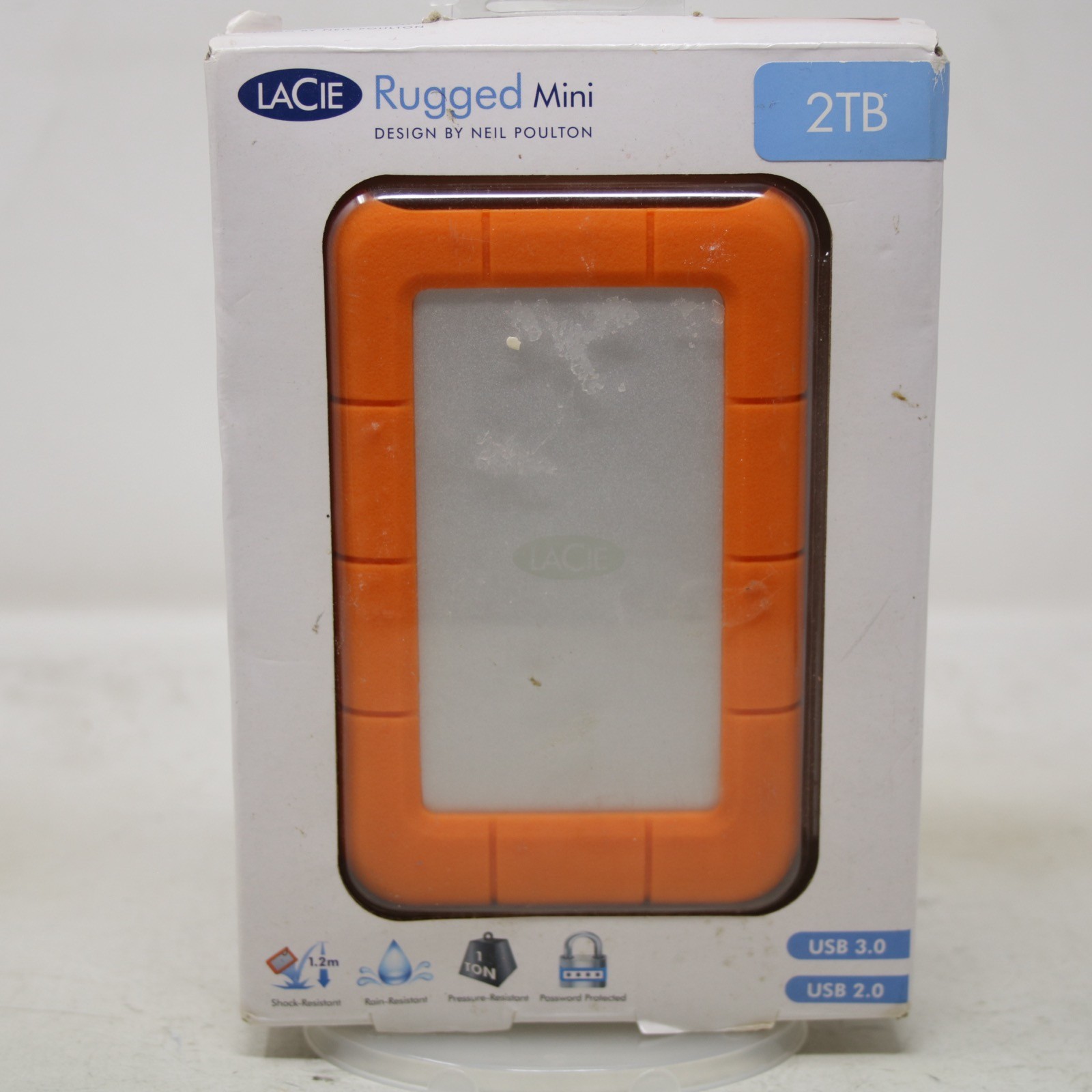 LaCie Rugged Mini 2TB External Hard Drive - Orange USB 3.0/2.0