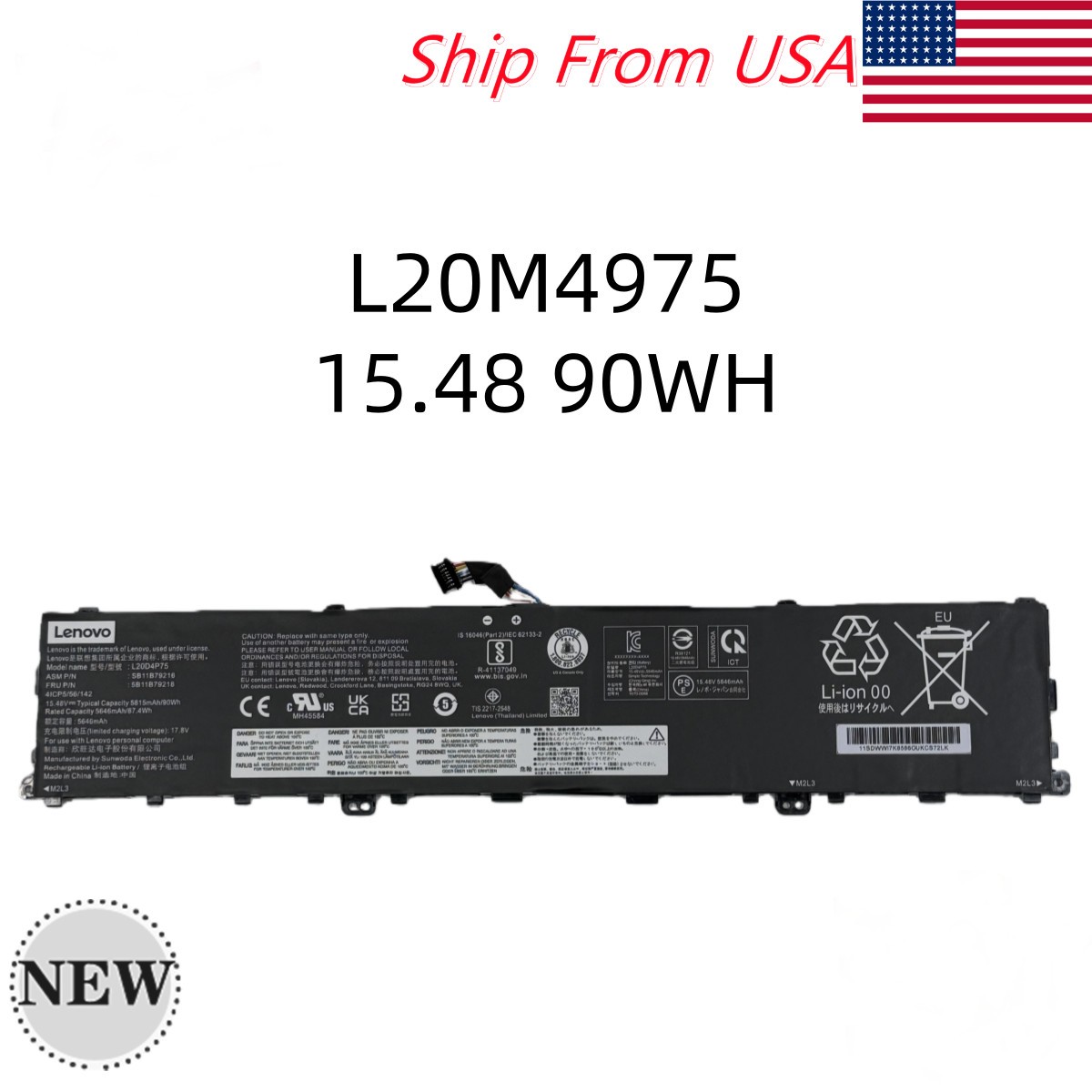 Genuine L20M4P75 L20D4P75 Battery For Lenovo ThinkPad P1 Gen 4/5/6 SB11B79216