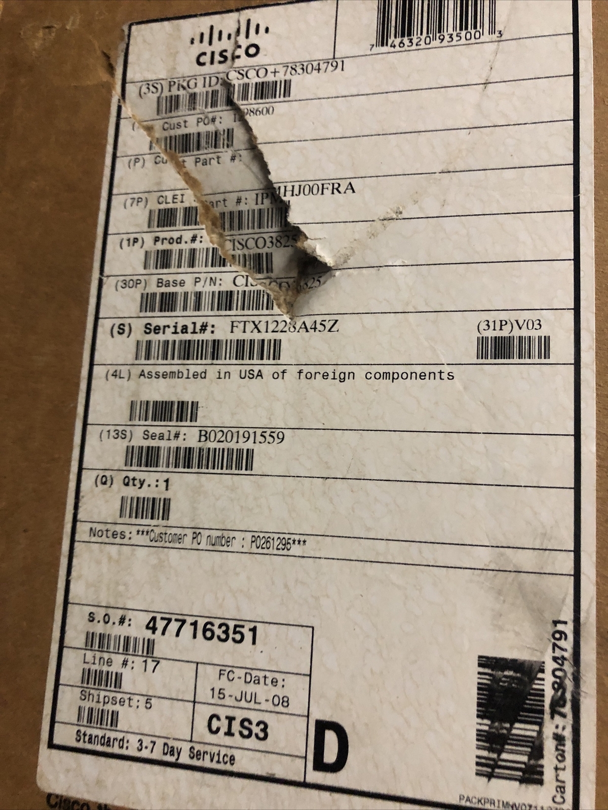 NEW Cisco CISCO3825 3825 Integrated Services Router