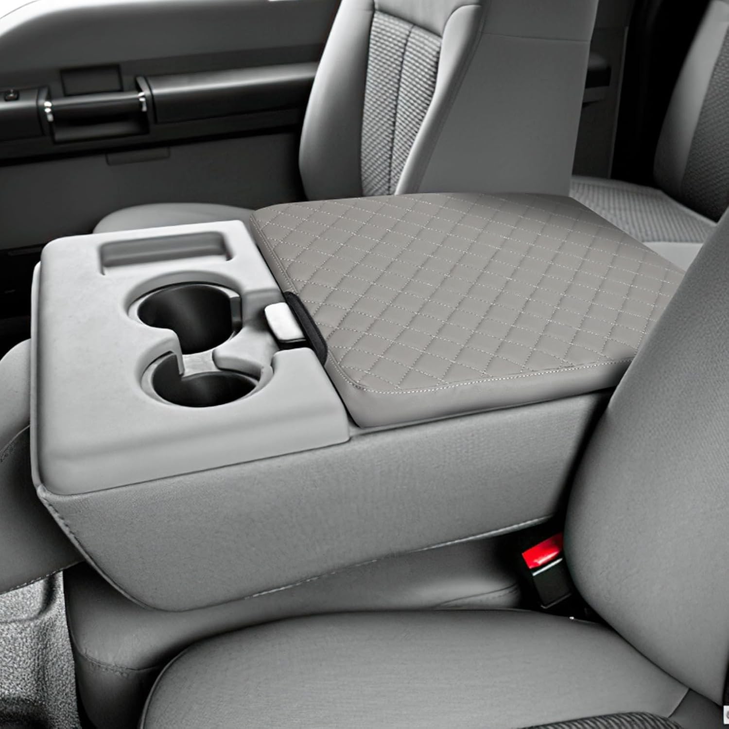 JOYTUTUS Center Console Cover Compatible with 2011-2016 Ford F250 F350 Gray 