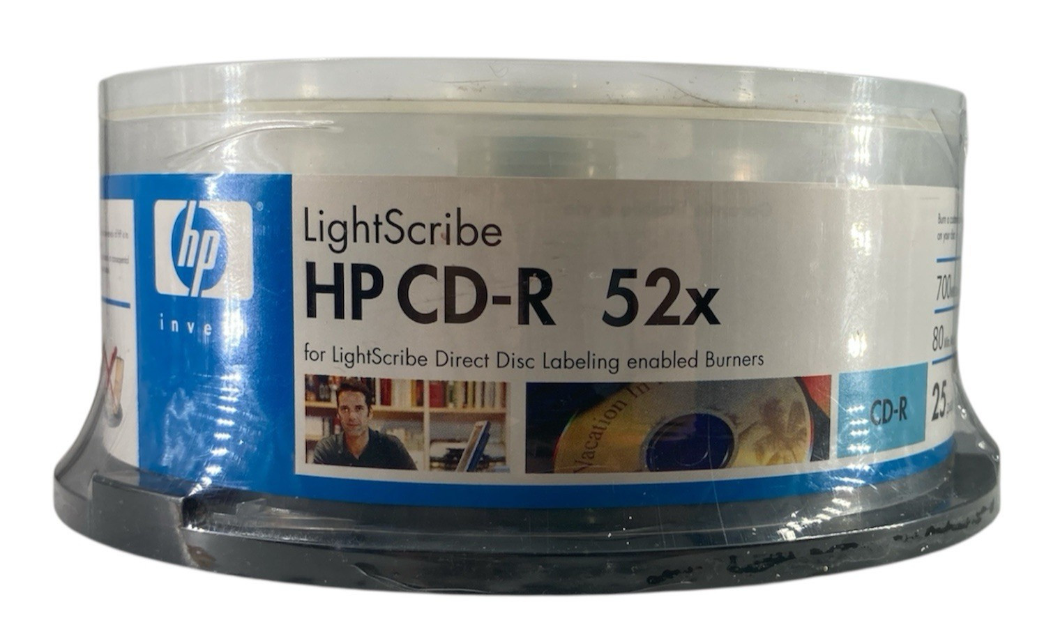 Boxed HP 52x LightScribe 700MB 80-Minute CD-R Media - 25 Pack