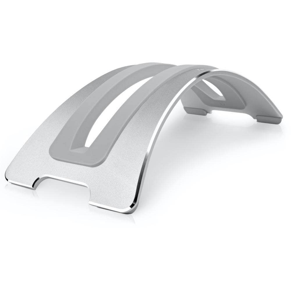 BookArc Silver Portable MacBook Stand Space Saving Desktop Dock with Cable Catch