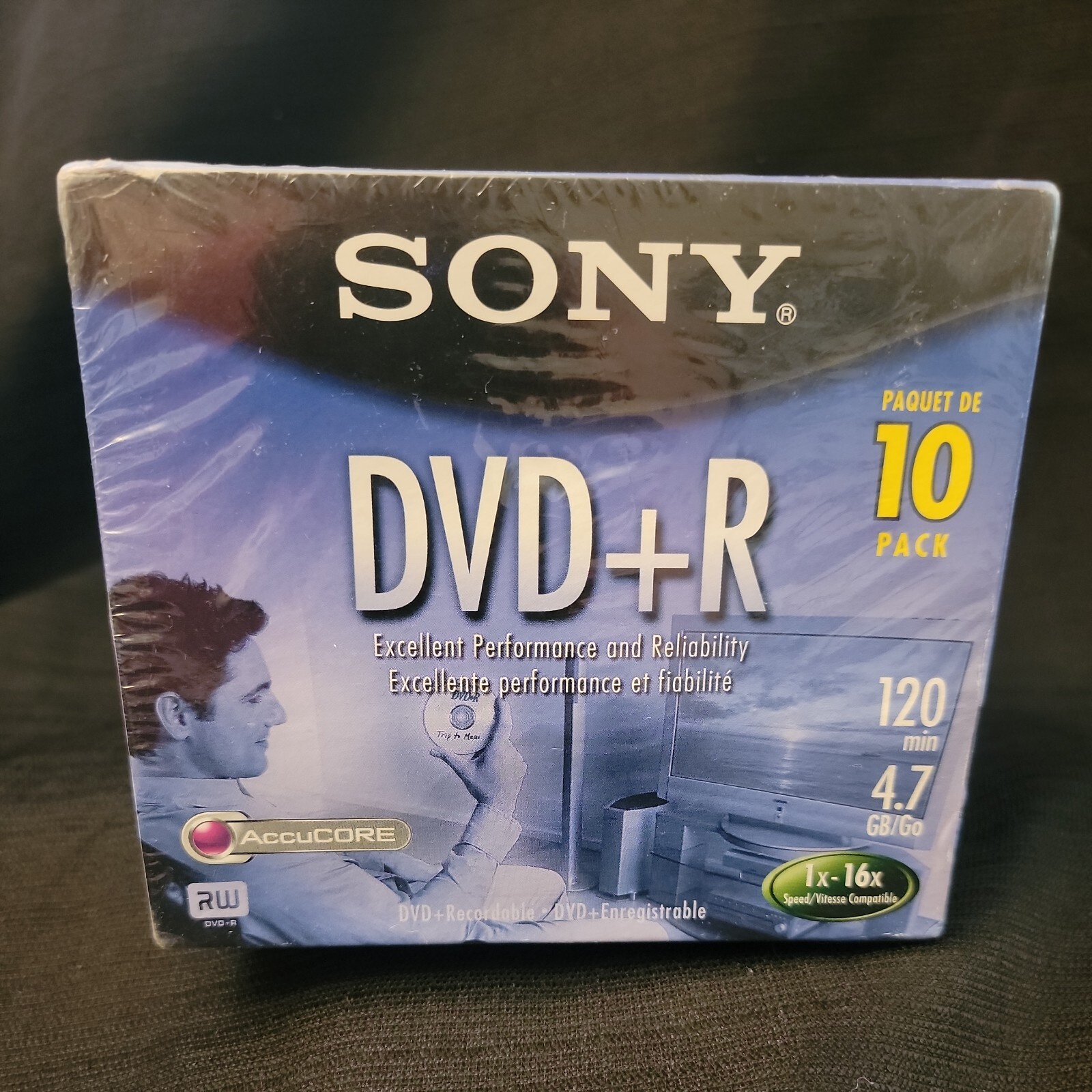 Sony DVD+R 10 Pack Discs and Jewel Cases 120 min 4.7 GB 1X-4X New Sealed In Pkg