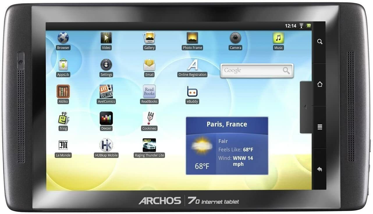 Archos 70 Internet Tablet 250GB Wi-Fi 7" Audio Video MP3 WMA WAV AAC FLAC Player