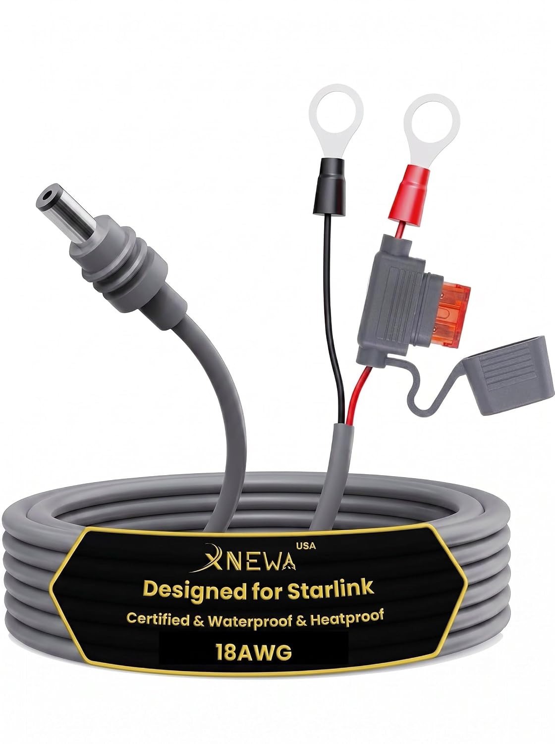Starlink Mini O Ring Connecters Extension Cable, 18AWG, Starlink Mini Direct Bat