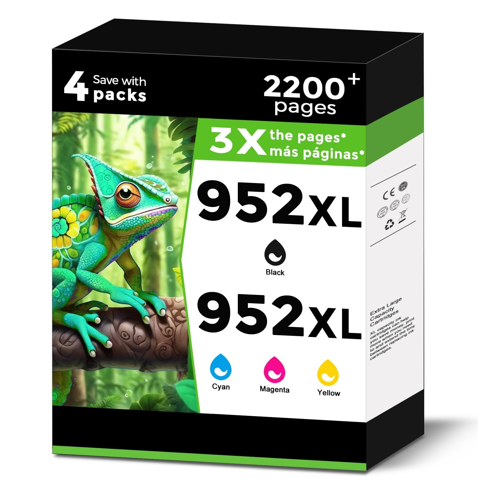 952XL Ink Cartridges 4 Pack for HP OfficeJet Pro 7740 8710 8720