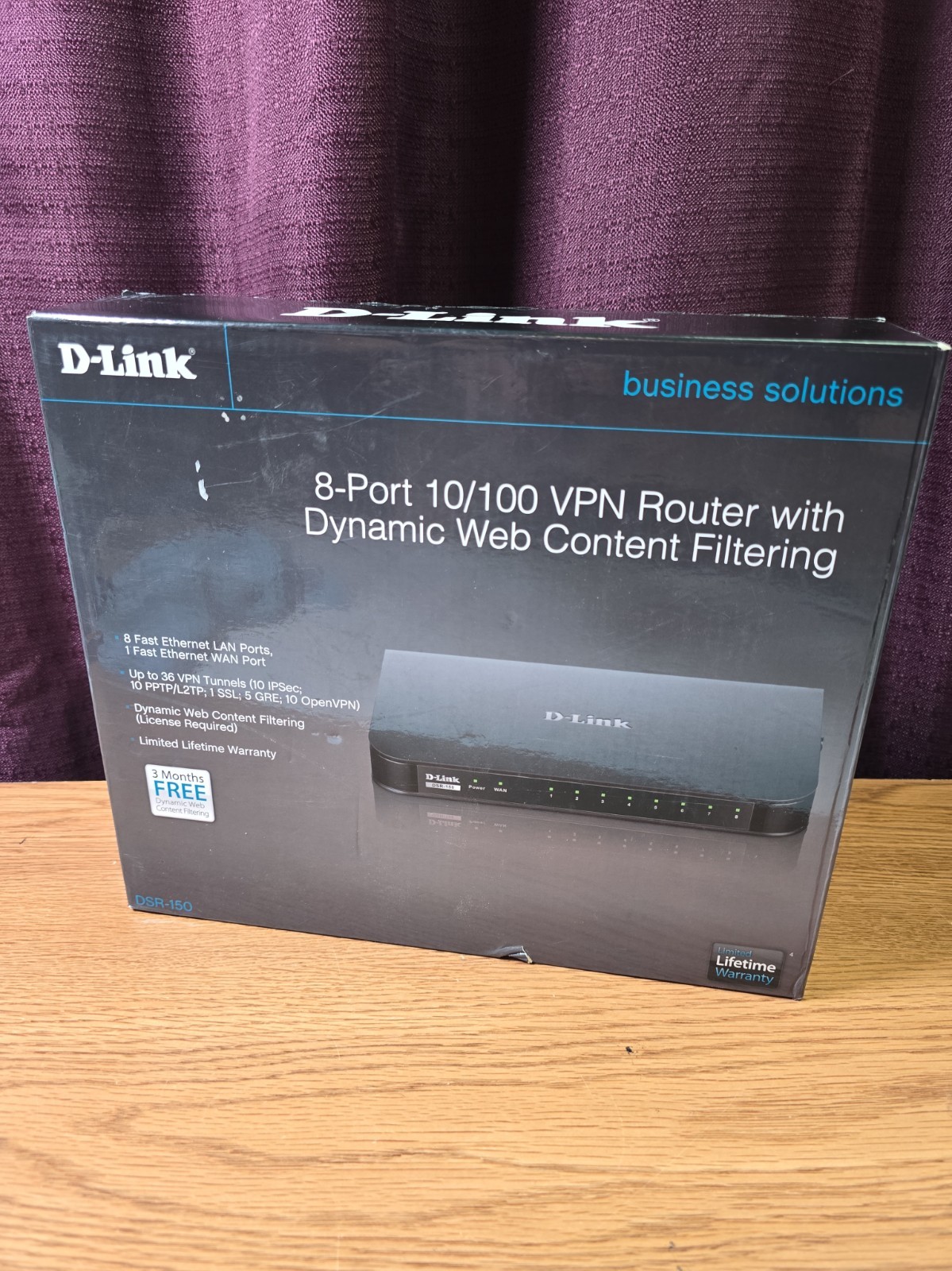 D-Link DSR-150N Wireless Services Router – VPN, 8-Port LAN, Open Box