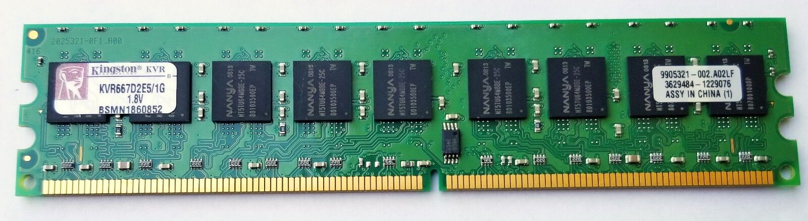 KVR667D2E5/1G KINGSTON 1GB PC2-5300 DDR2-667MHZ ECC UNBUFFERED CL5 240-PIN DIMM
