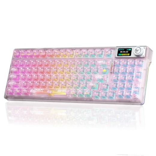 AULA F98 Pro V3 Wireless Mechanical Keyboard with Screen & Knob,Hot Swappable