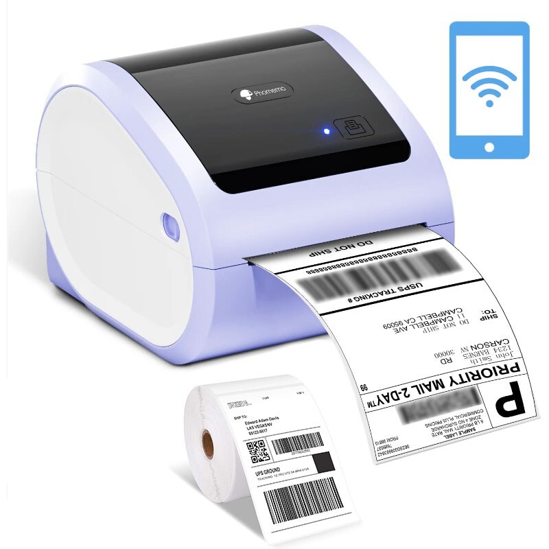 Phomemo 4X6 Shipping Label Printer Bluetooth Thermal Label Maker + 500pcs Lable