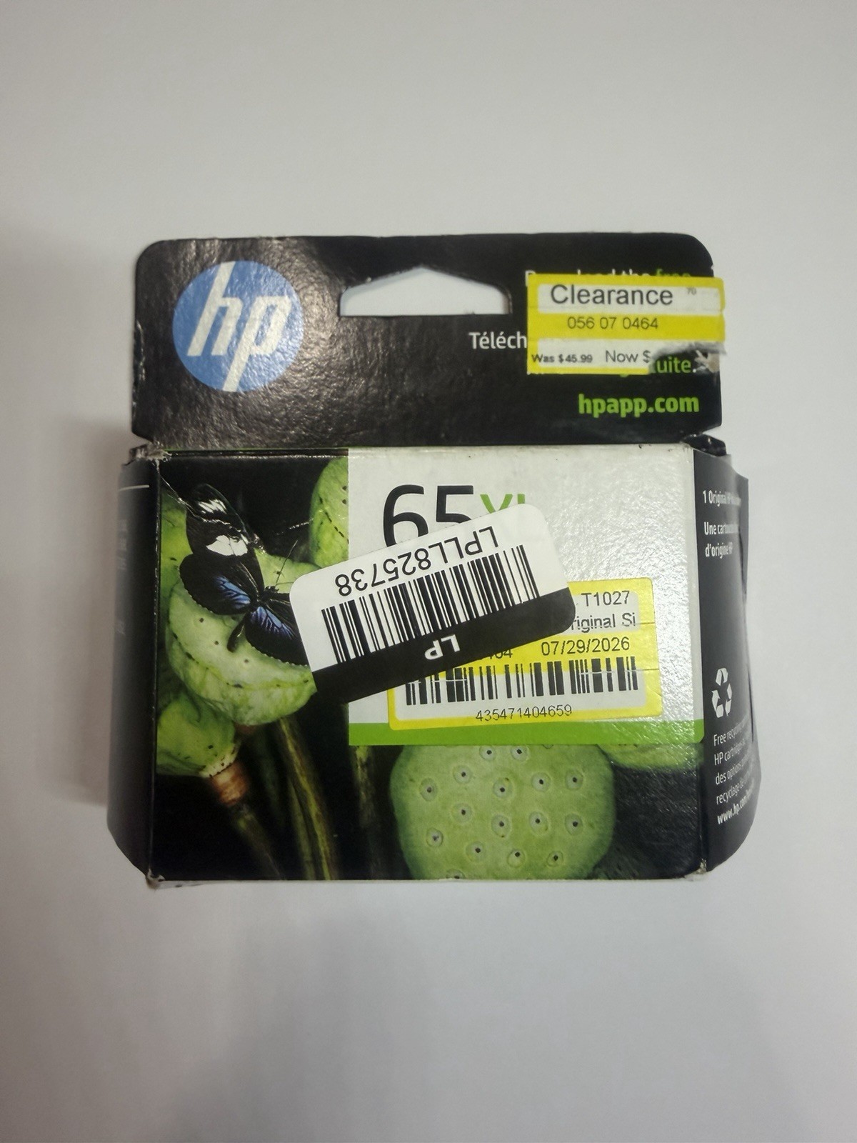 HP 65XL Black Extra Yield Ink Cartridge OEM Genuine Original NEW/SEALED 7/2027