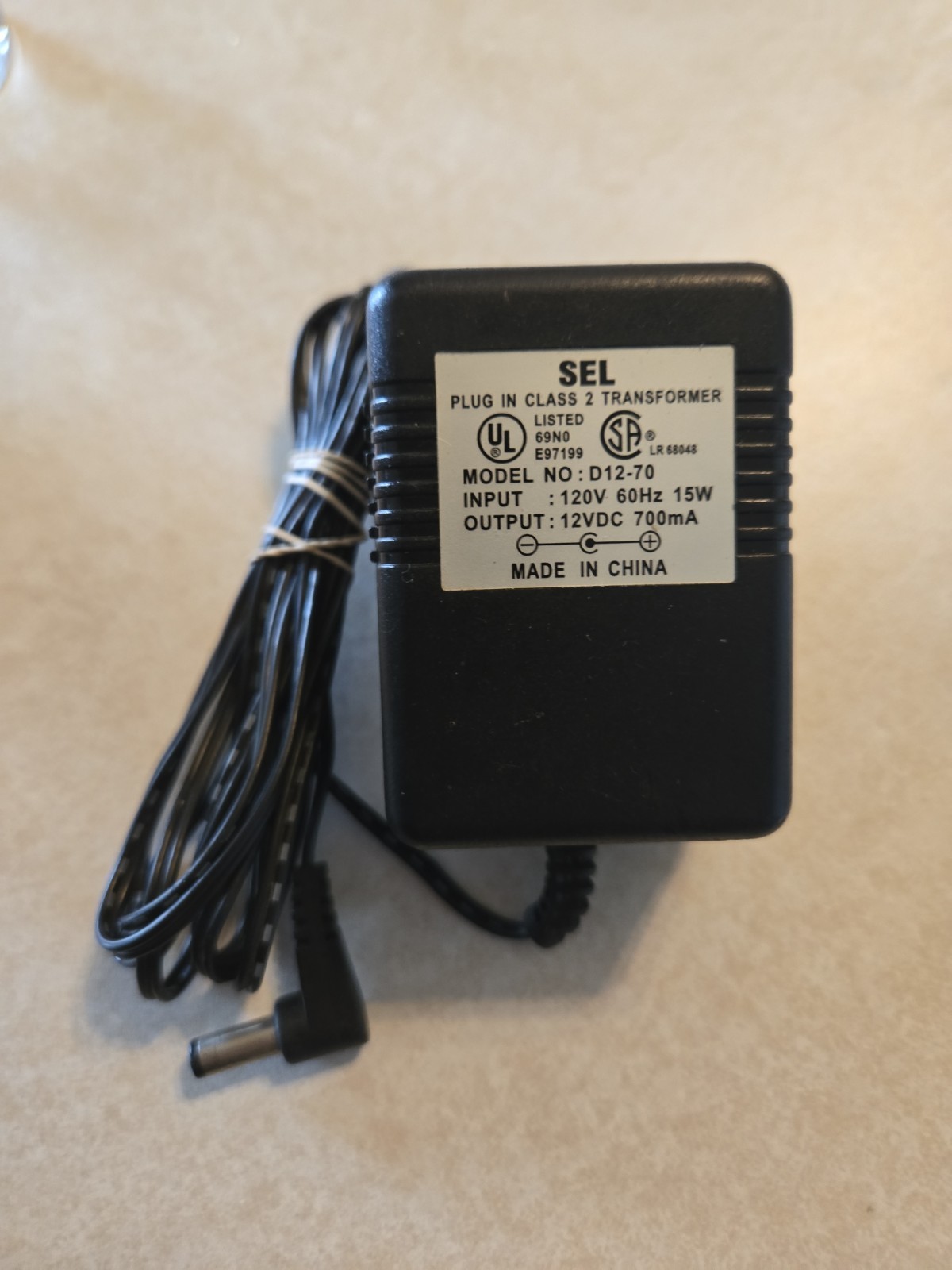 AC Adapter For SEL Plug In Class 2 Transformer D12-70 D1270 Power Supply Charger