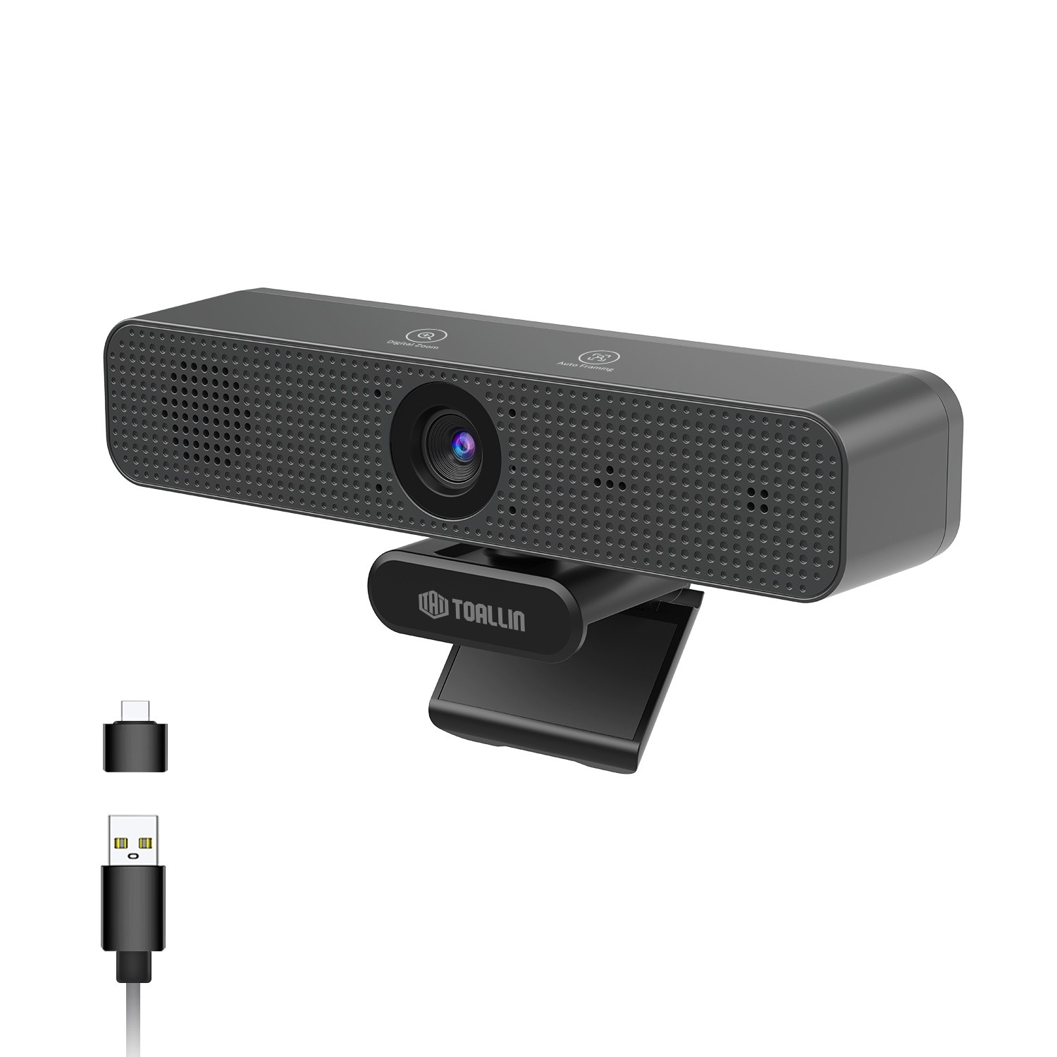 TOALLIN 4K UHD Webcam with AI Tracking & Framing,All-in-One WDR/HDR Video Bar US