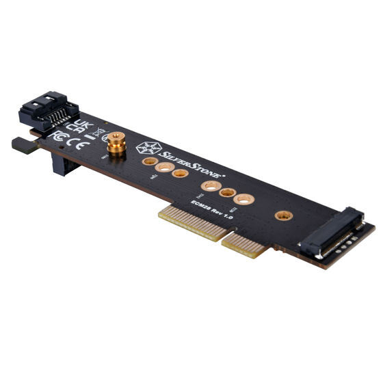 Silverstone ECM28 Single NVMe/SATA M.2 SSD to PCIe x4 1U Adapter/Converter Card