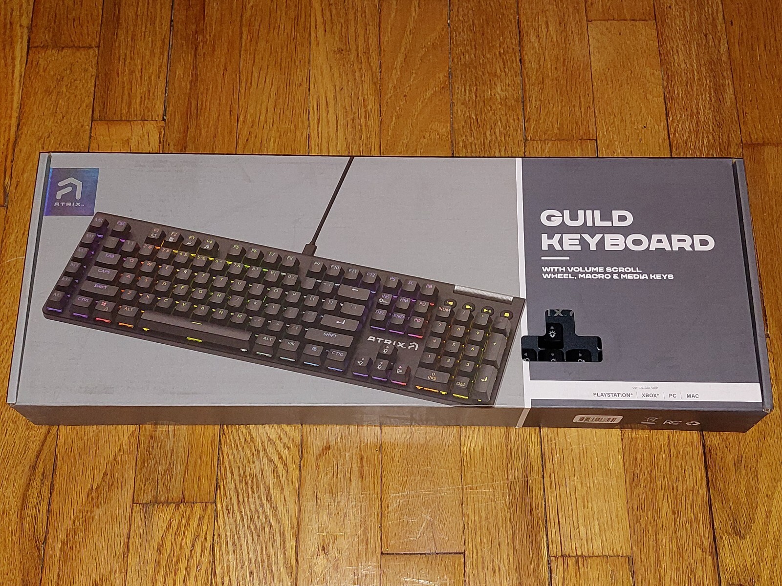 Atrix Guild MMO Macro Keyboard Volume Wheel Outemu Brown Mechanical Switches New