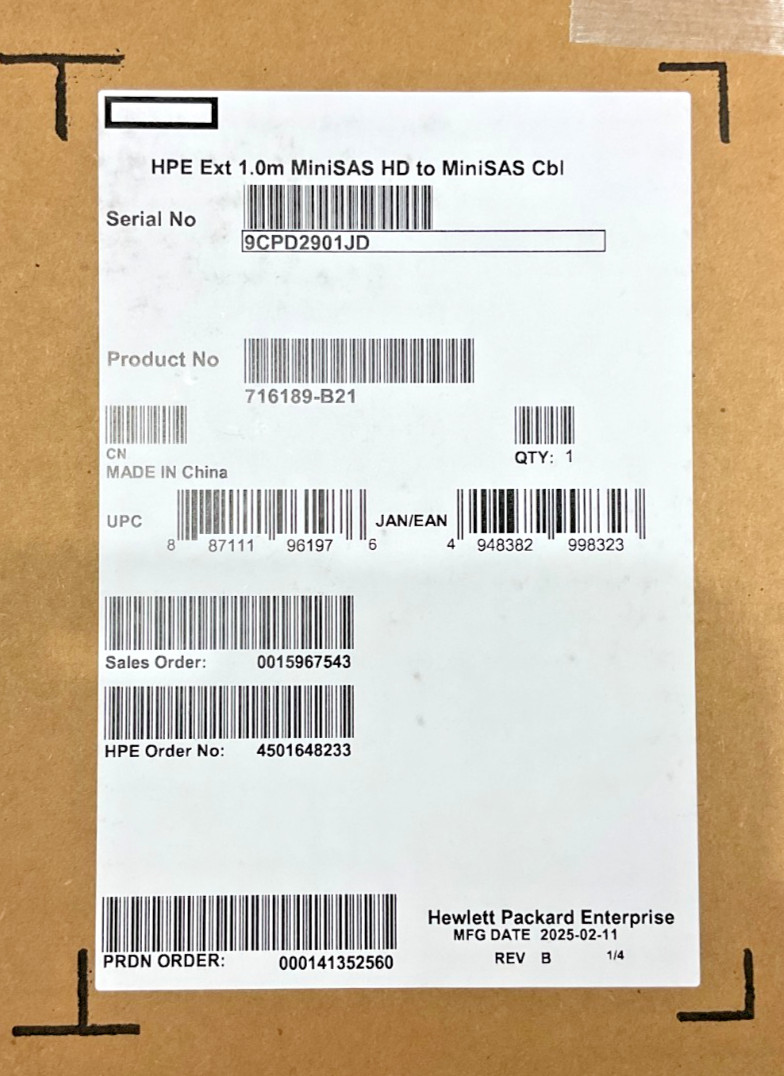 HPE 1.0m External Mini SAS High Density to Mini SAS Cable 716189-B21 ✅❤️️✅❤️️✅