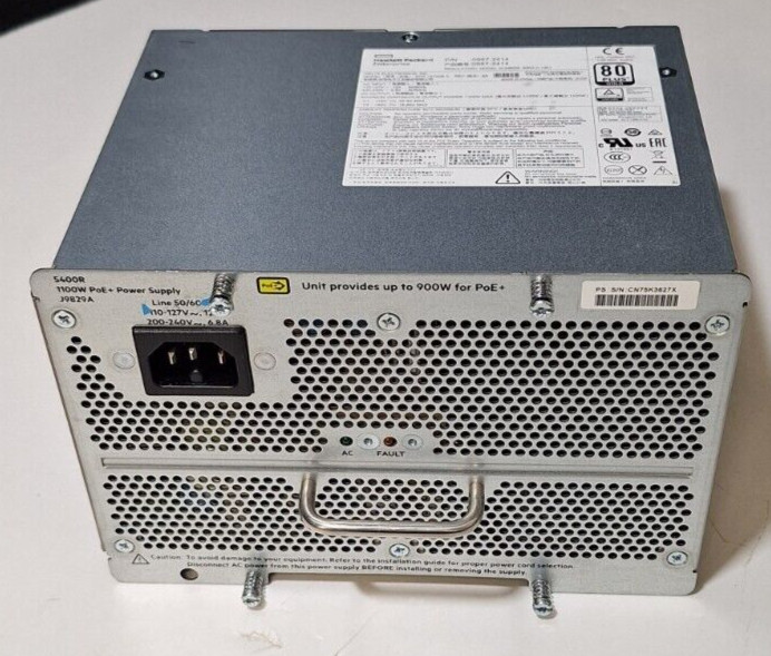 J9829A HPE Aruba 5400R 1100W PoE+ zl2 Power Supply