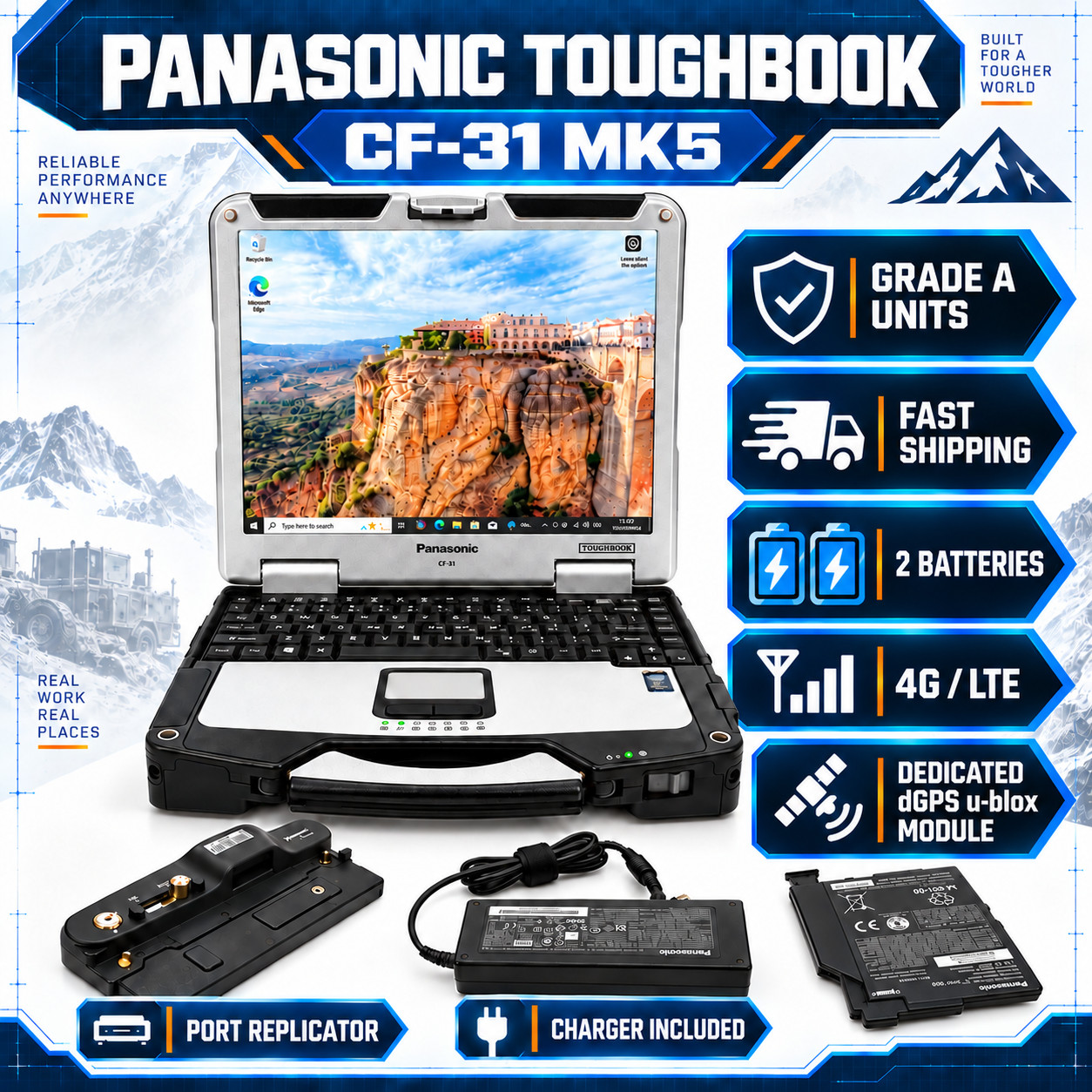 PANASONIC TOUGHBOOK CF-31 RUGGED TOUCH i5 8GB 500GB MK5 GPS 4G LTE
