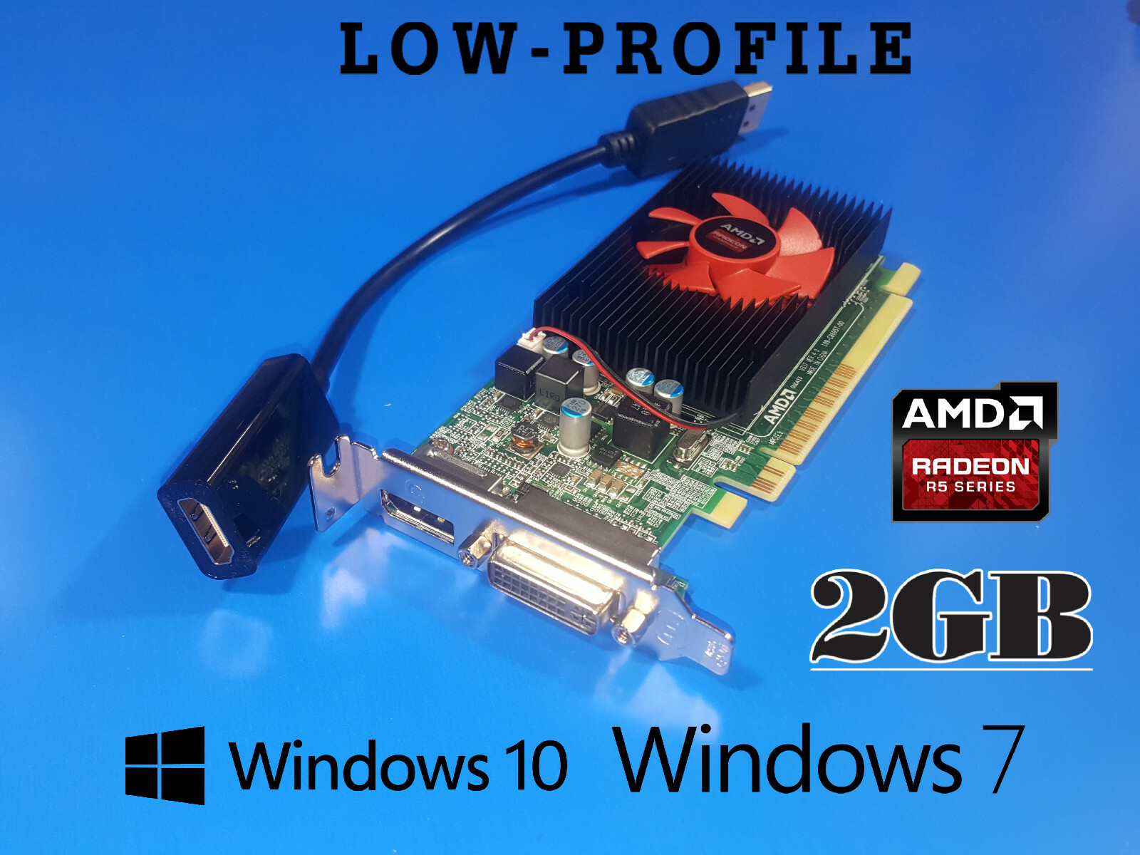 Dell Optiplex 5050 5055 5060 5070 7050 GDDR5 2GB Low-Profile Video Card + HDMI 