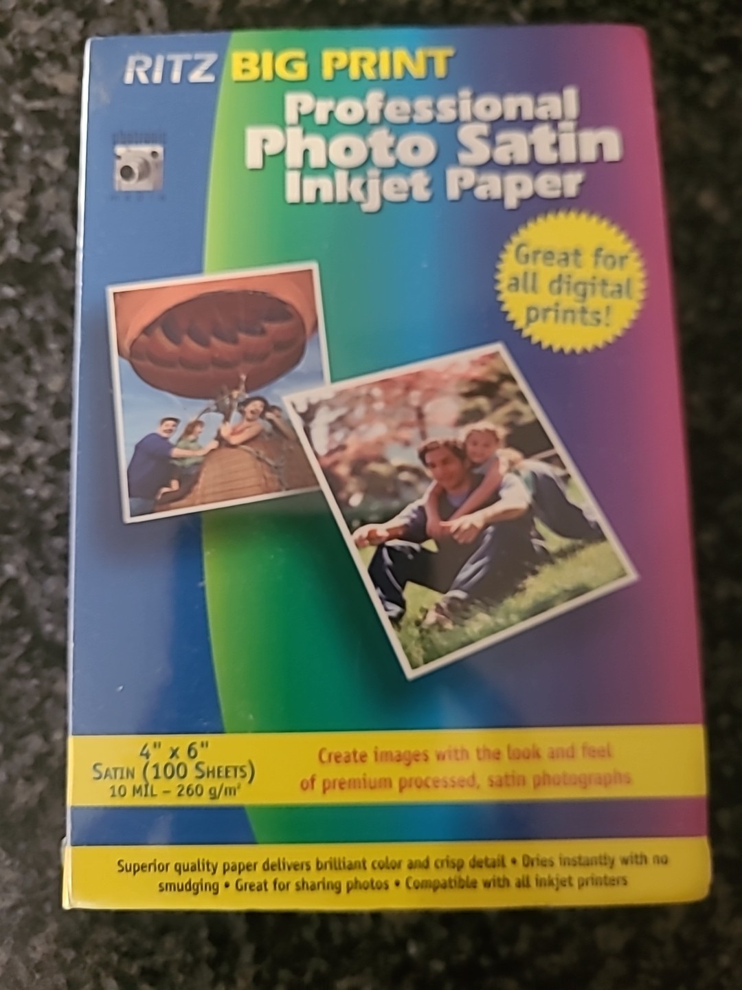 New Photo Satin Inkjet Paper RITZ Big Print "4X6" 100 Sheets Sealed
