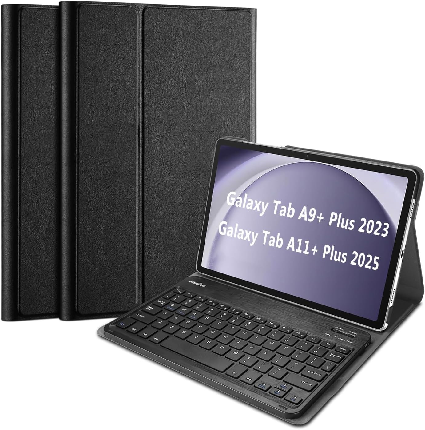 ProCase Smart Case with Keyboard for Galaxy Tab A11+ / A9+ 11 Inch, Black | L...