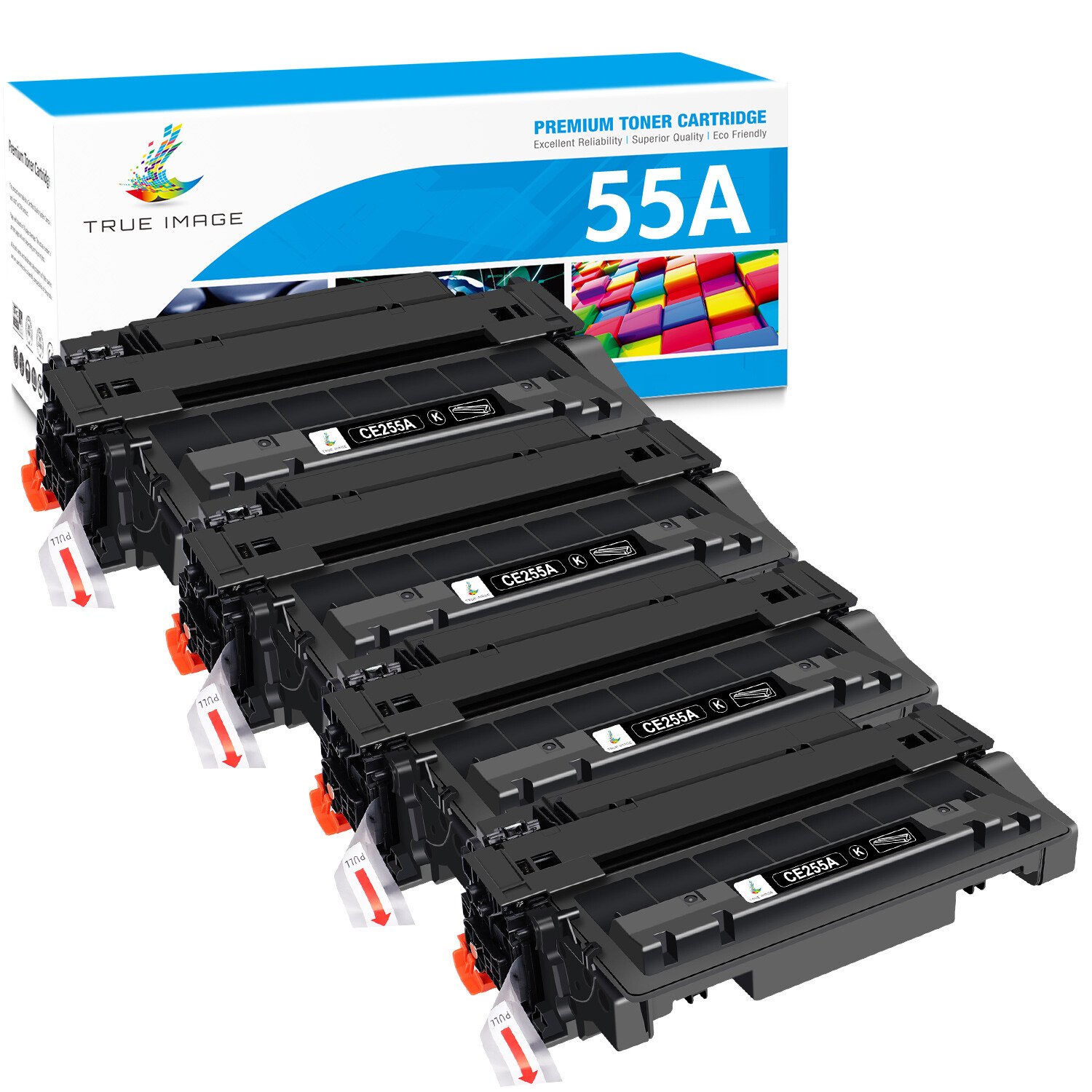 4PK High Yield CE255A 55A Toner for HP LaserJet MFP M521dz M521dw M521dn P3016