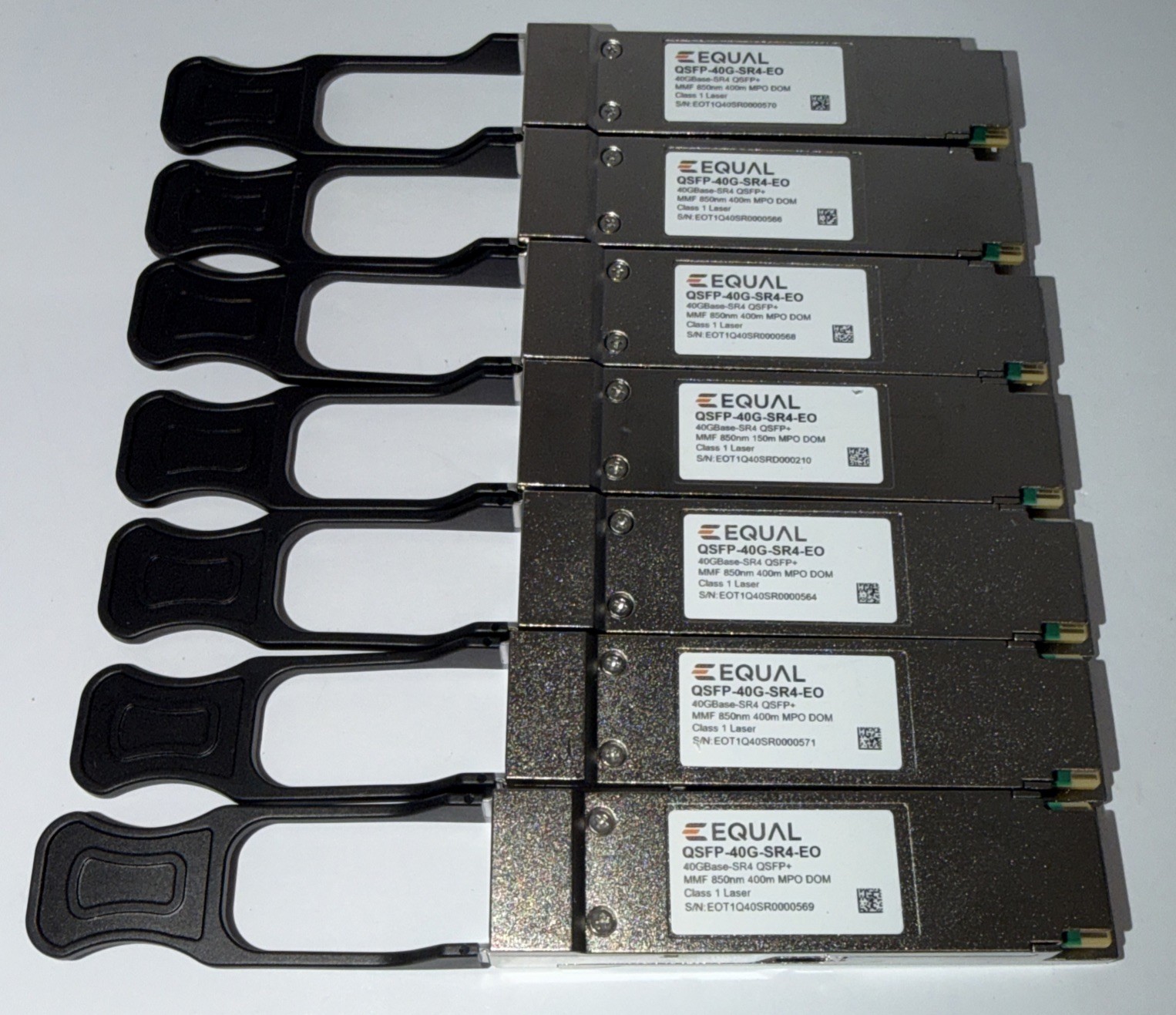 EQUAL Optics Cisco Compatible QSFP-40G-SR4-EO Transceiver Lot Of 7