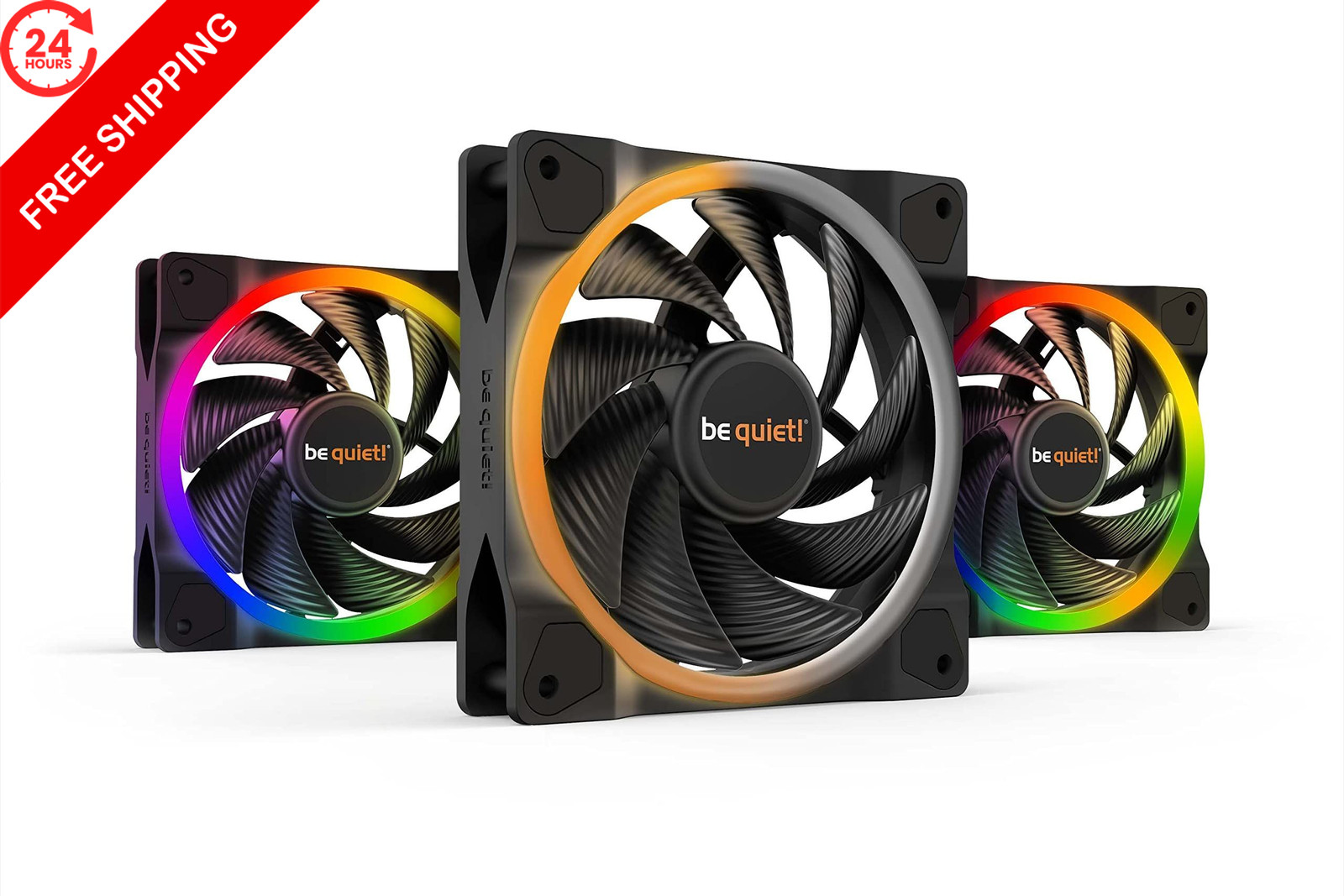 be quiet Light Wings 120mm PWM High Speed Low Noise Premium 3 x 120mm, Black
