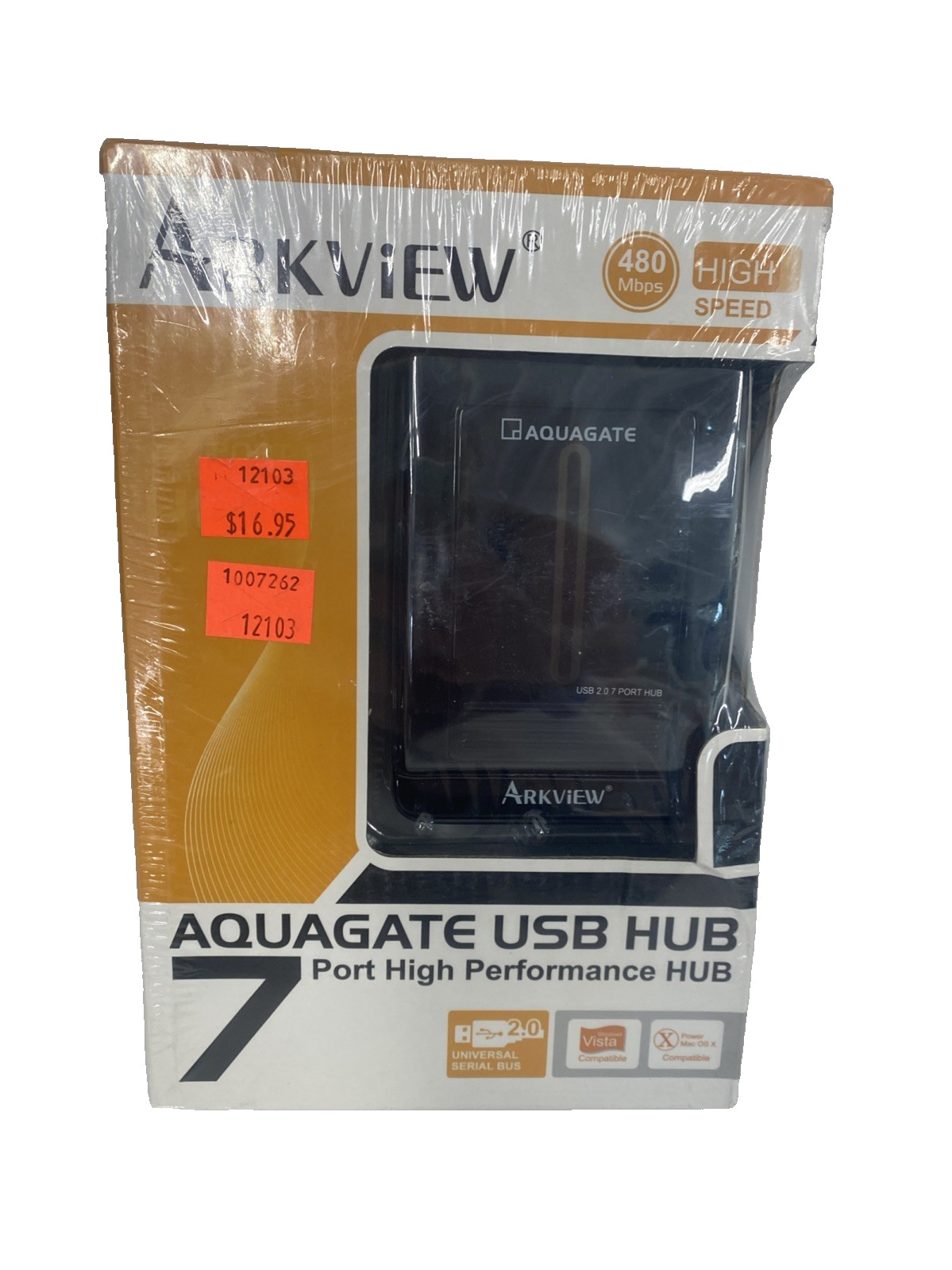 Aquagate USB Hub 7 Port High Performance Speed 480 Mbps Arkview NEW in BOX