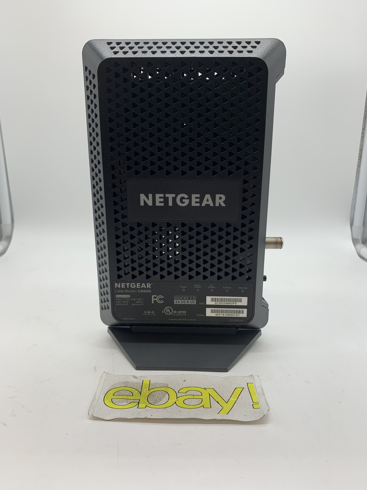 NETGEAR CM600 Cable Modem UNIT ONLY 