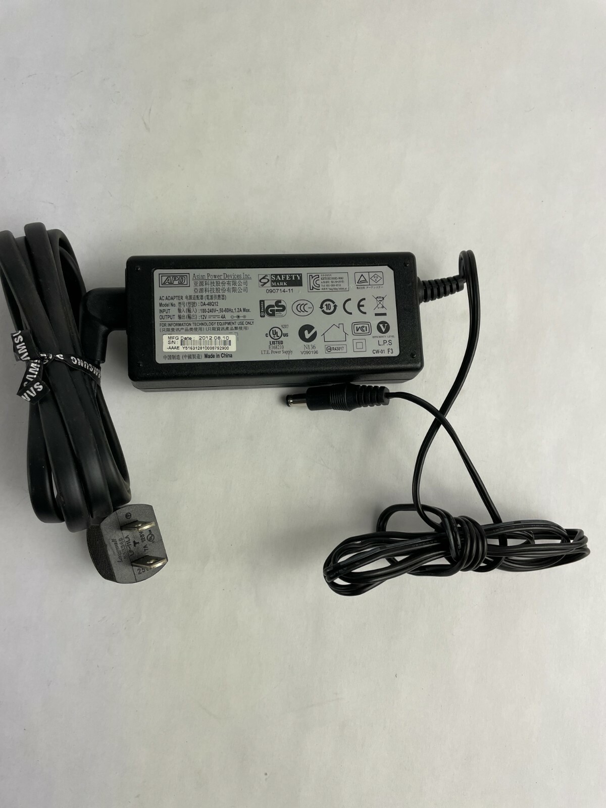 Genuine APD DA-48Q12 Ac Adapter Output 12 V 4 A Power Supply Adapter A82