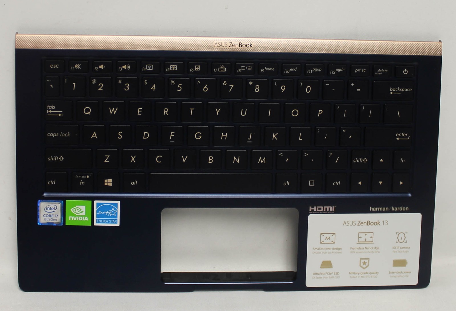 90NB0JV3-R31US0 ASUS PALMREST W/KB UX333FA-3B(US-ENGLISH) - "GRADE A"